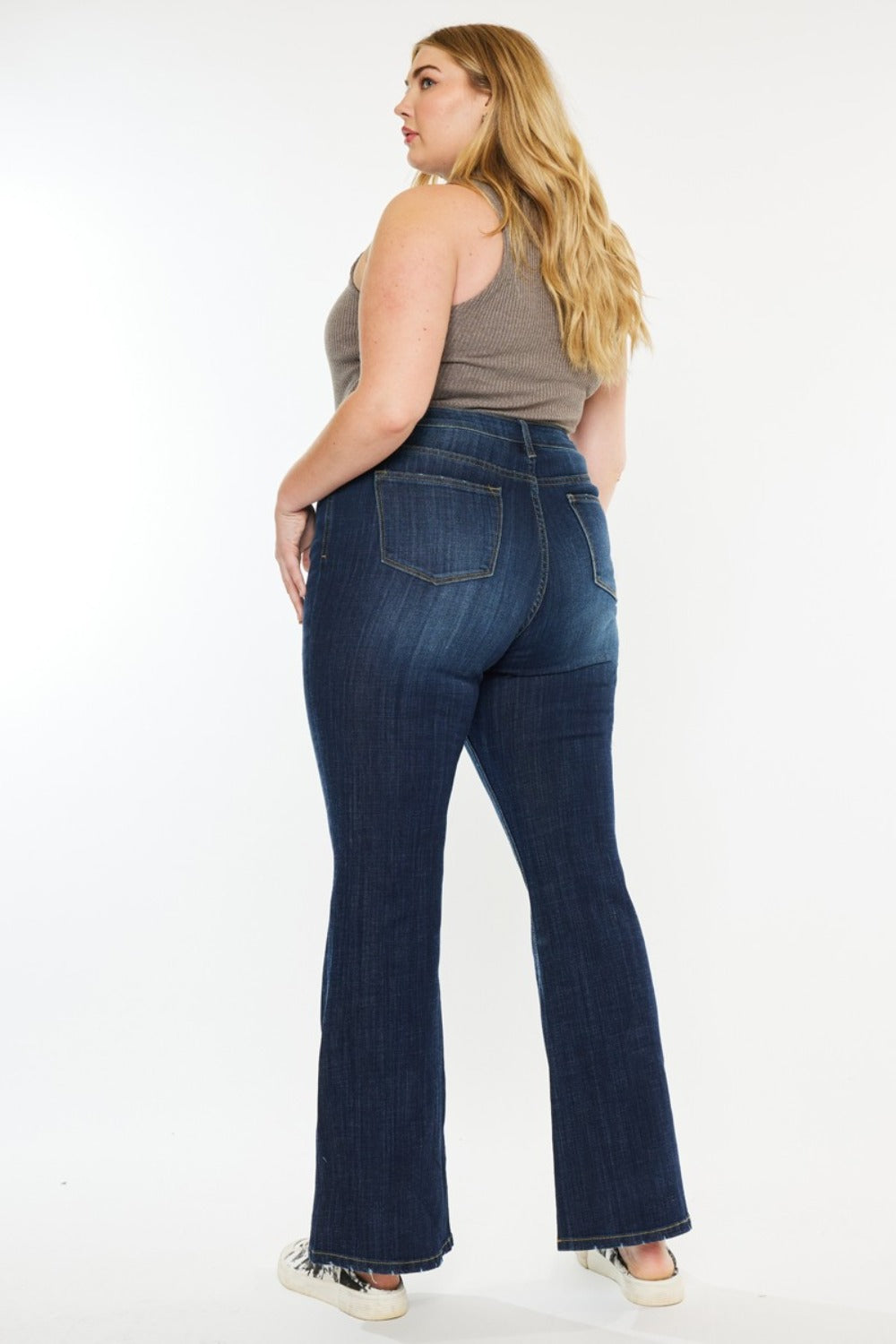 Kancan PETITE Full Size Mid Rise Flare Jeans